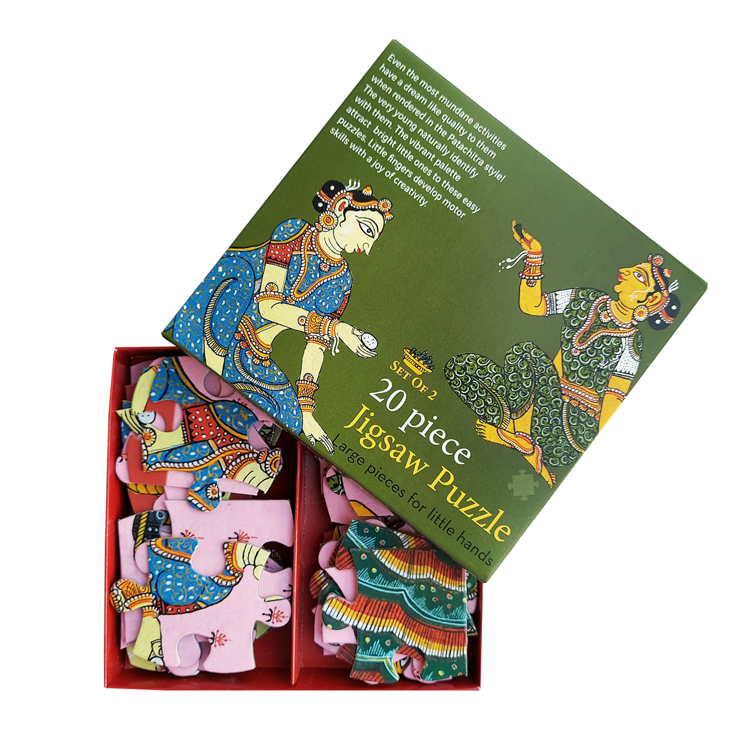 FroggMag - Jigsaw Puzzles - 20 pcs - Patachitra Art - Ladies