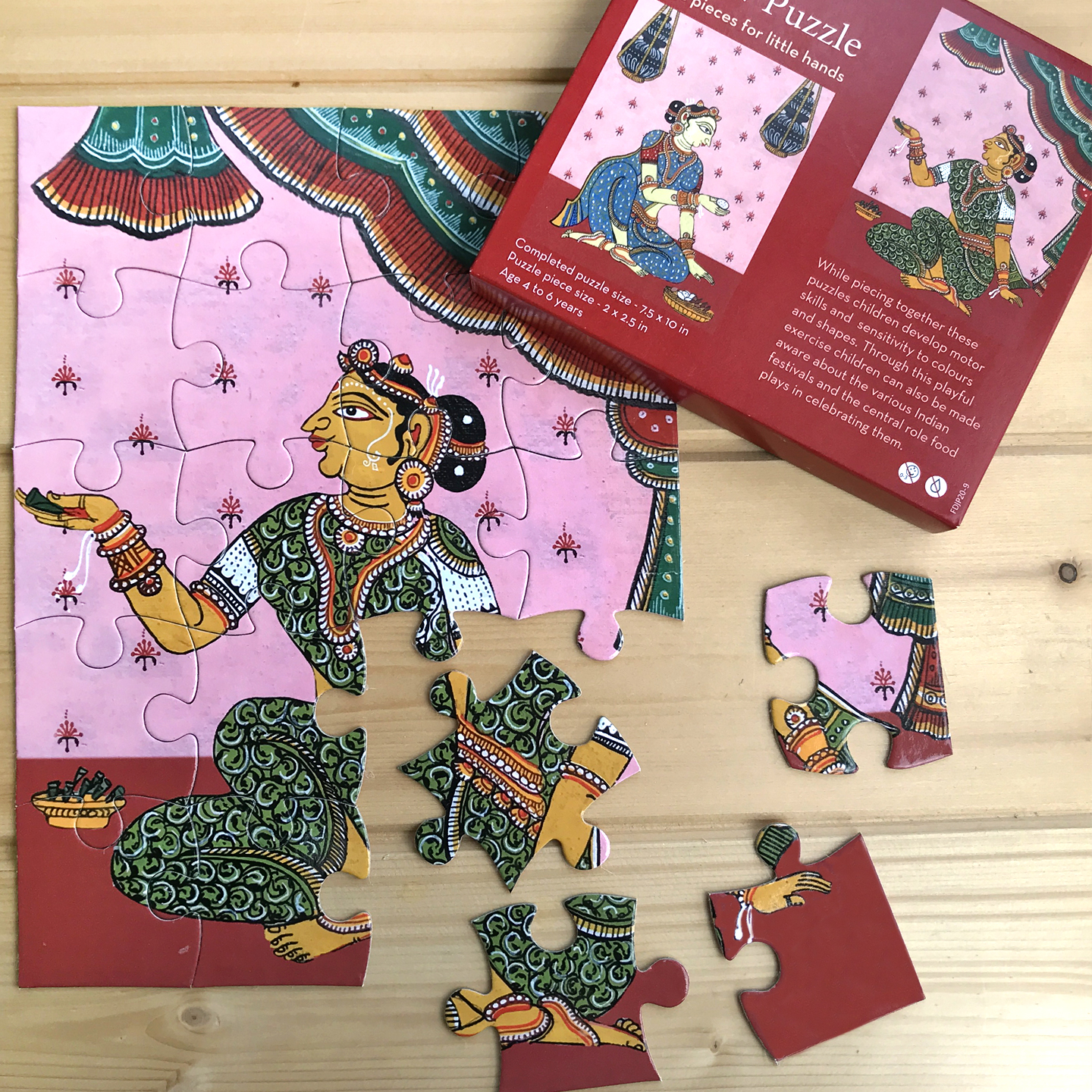 FroggMag - Jigsaw Puzzles - 20 pcs - Patachitra Art - Ladies