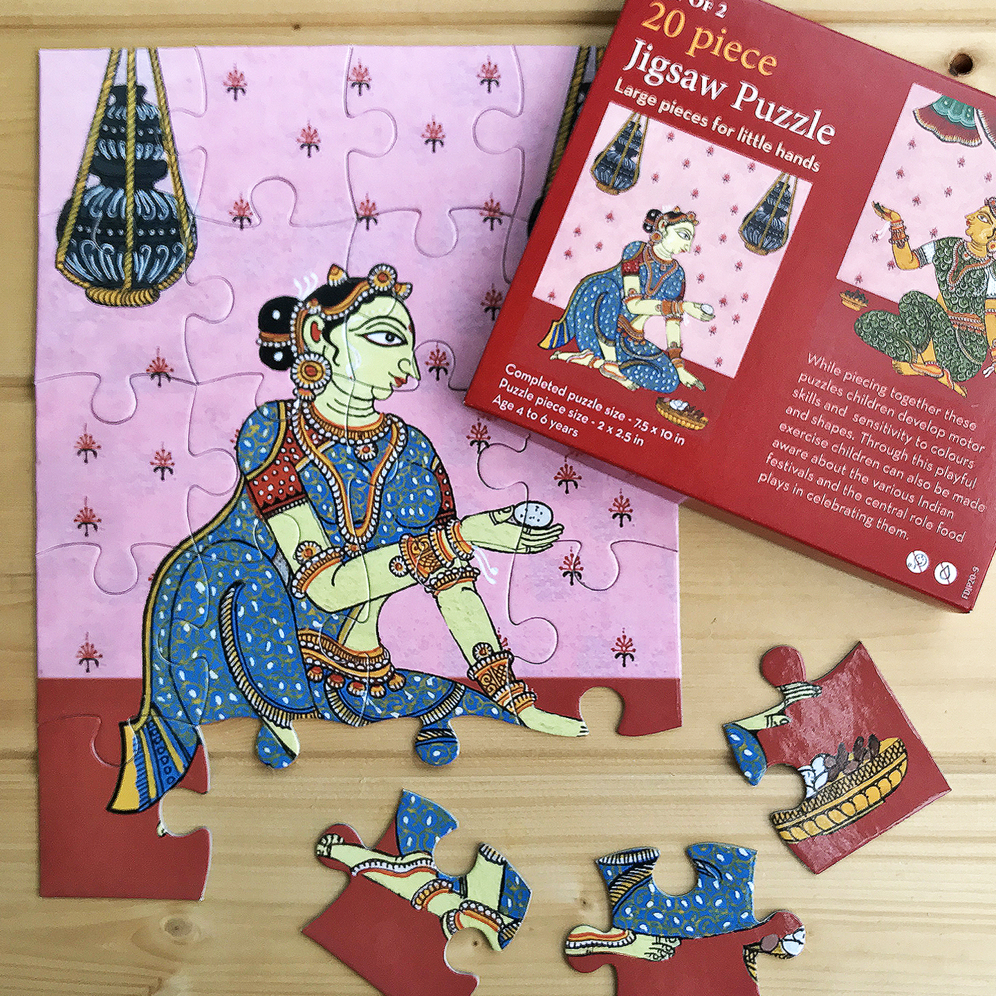 FroggMag - Jigsaw Puzzles - 20 pcs - Patachitra Art - Ladies