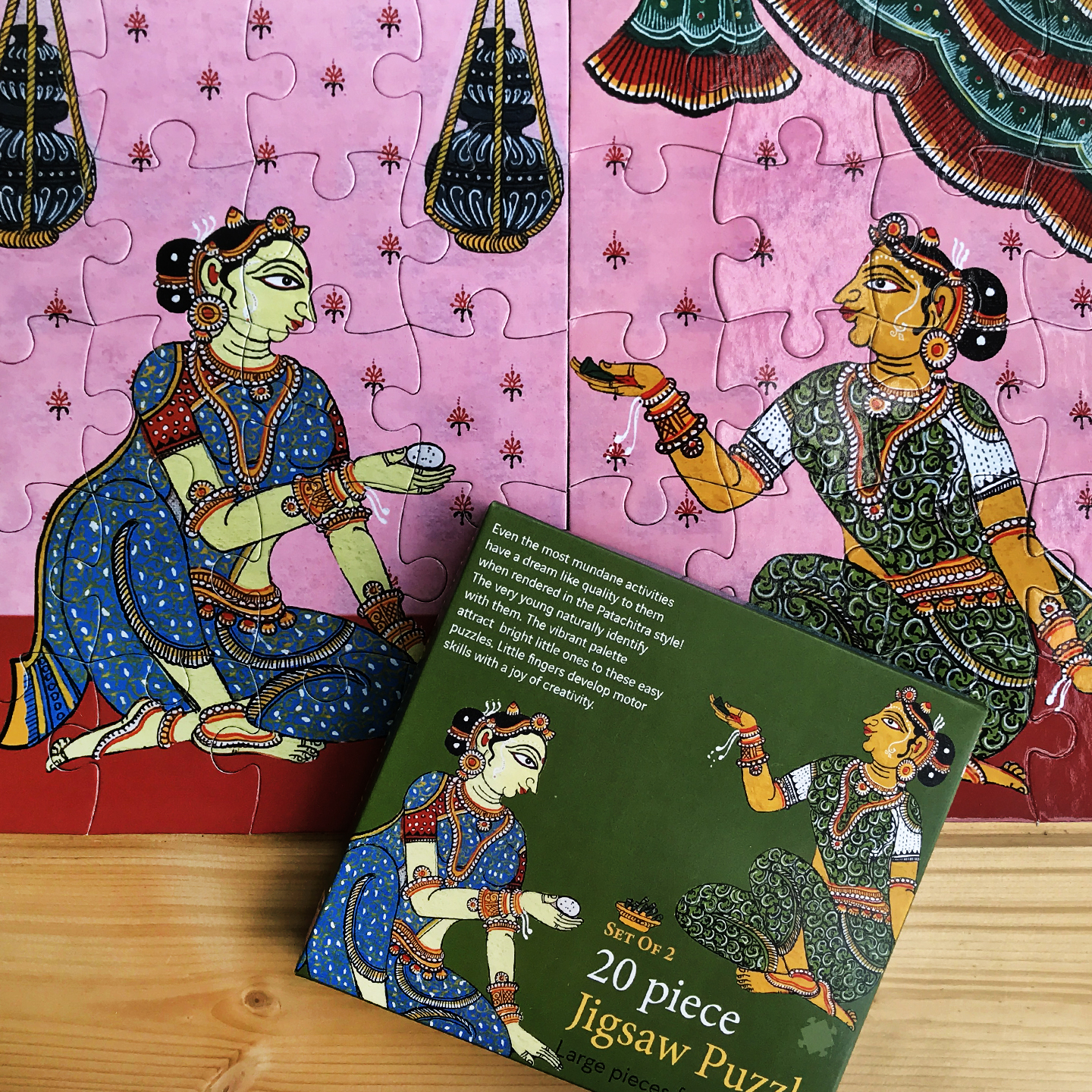 FroggMag - Jigsaw Puzzles - 20 pcs - Patachitra Art - Ladies